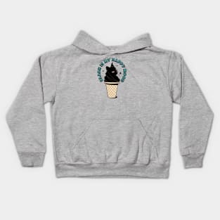 Ice Cream Black Cat in orange Kids Hoodie